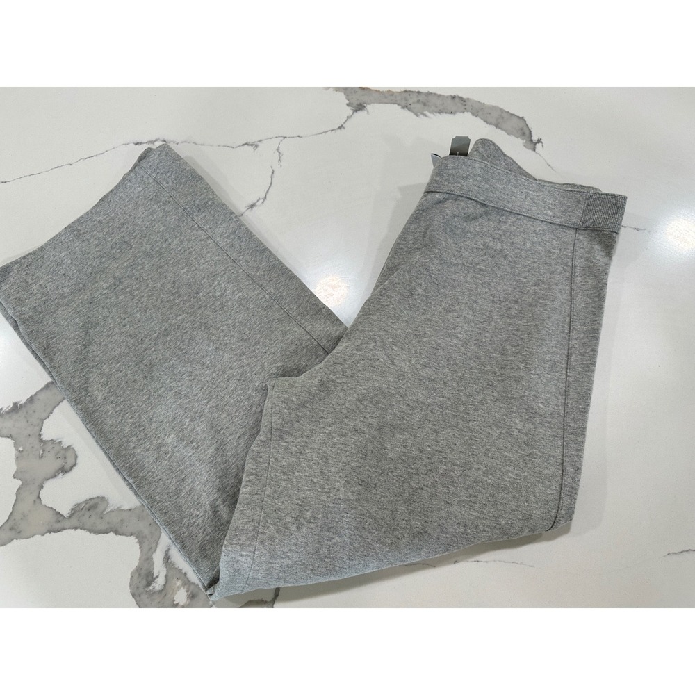 Joan Vass Womens Grey Cotton Lycra Knit Wide Leg Pull On Pants Size 2